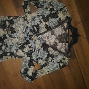 Shirt floral brown